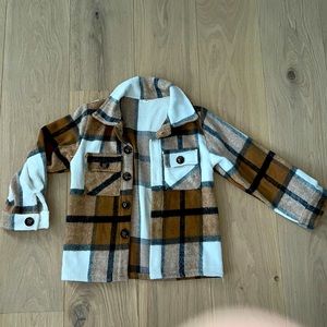 New! Brown and White Shacket